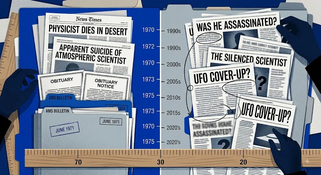 Overview image for Why Early Records Matter More Than Later Retellings | UFO Research Deaths