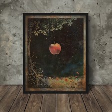 Listing image for Vintage GRAVITY APPLE TREE Wall Art, Physics Science Decor, Isaac Newton Poster