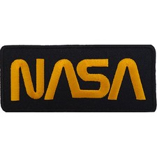 Listing image for NASA Iron On Patch Embroidered Astronaut Fancy Dress T Shirt Black Sew On Badge