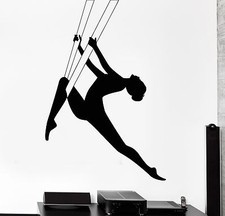 Listing image for Wall Sticker Yoga Anti-Gravity Zen Om Gymnastic Girl Sport Vinyl Decal (z2969)